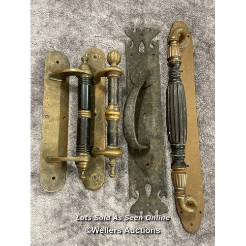 225 - Four assorted door pull handles, longest 46cm