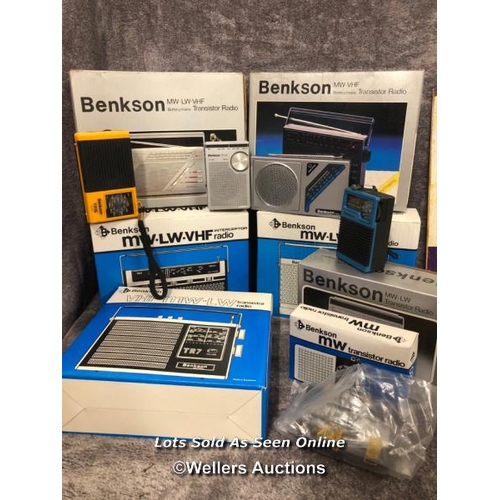 227 - A collection of vintage Benkson transistor radios, models including TR58, TR59, TR34, TR15 and more,... 