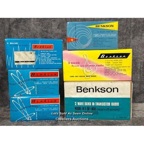 230 - Collection of six vintage boxed Benkson radios including model 909,  from the private collection of ... 