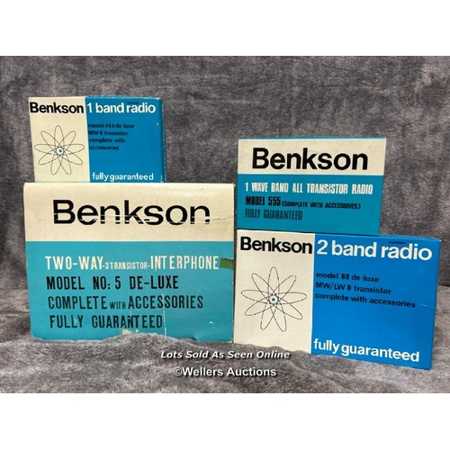 231 - Three vintage boxed Benkson transister radios and two way transister intercom model no. 5 deluxe,  f... 