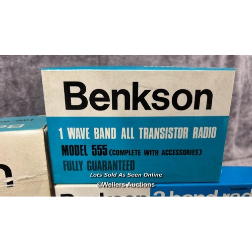 231 - Three vintage boxed Benkson transister radios and two way transister intercom model no. 5 deluxe,  f... 