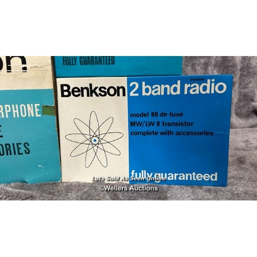 231 - Three vintage boxed Benkson transister radios and two way transister intercom model no. 5 deluxe,  f... 