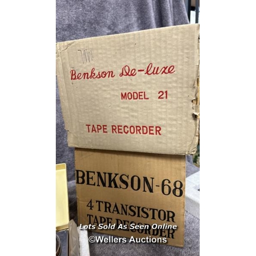 233 - Three vintage Benkson tape recorders including de-luxe model 21,  from the private collection of the... 