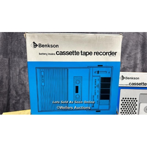 235 - Four vintage boxed Benkson cassette tape recorders including model TC-808,  from the private collect... 