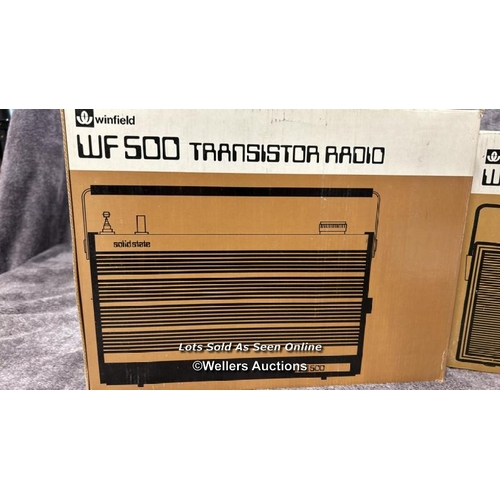 236 - Four boxed vintage Winfield transister radios and cassette recorder,  from the private collection of... 