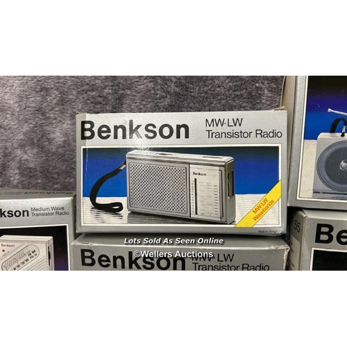 240 - Seven boxed vintage Benkson radios,  from the private collection of the founder of Benkson