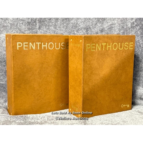 251 - Vintage Penthouse magazines in two binders, vol. 9 issues 1-12, 1974 and vol.10 issues 1-12, 1975 / ... 