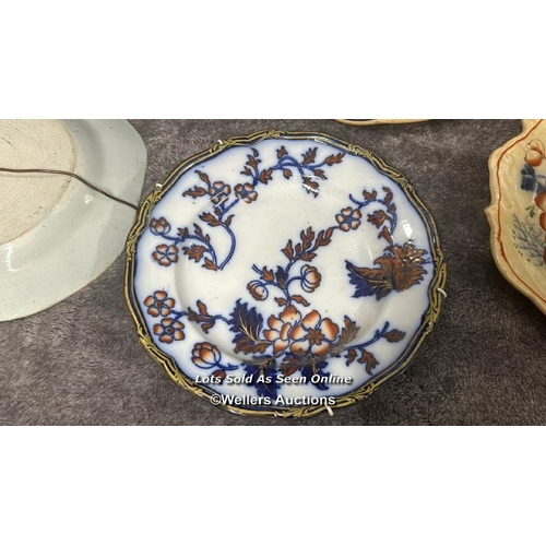 270 - Mason's oval platter with Chinese design and four other old plates including Adam8 / AN34