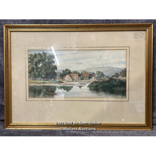 286 - Ernest Stuart (F.1889 - 1903) 'Streetley on Upper Thames Berkshire' watercolour, 35 x 17cm, signed