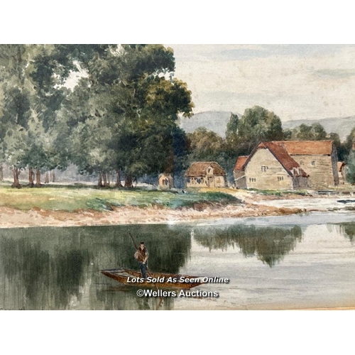 286 - Ernest Stuart (F.1889 - 1903) 'Streetley on Upper Thames Berkshire' watercolour, 35 x 17cm, signed