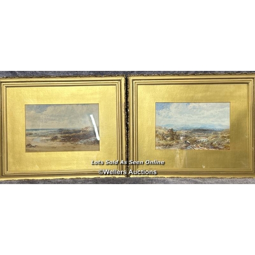 301 - Two framed watercolour landscapes indistinctly signed Albert (Powell?) dated 1909, 25x16cm