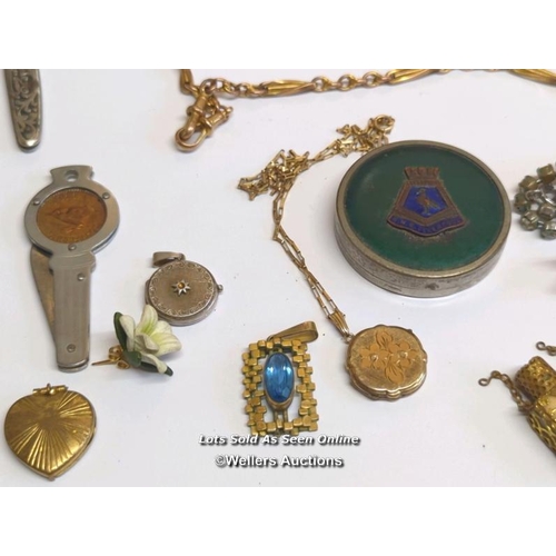 335 - A 9ct gold watch chain gross weight 14g , two cased watches and a hallmarked chain (weight 2.18g) on... 