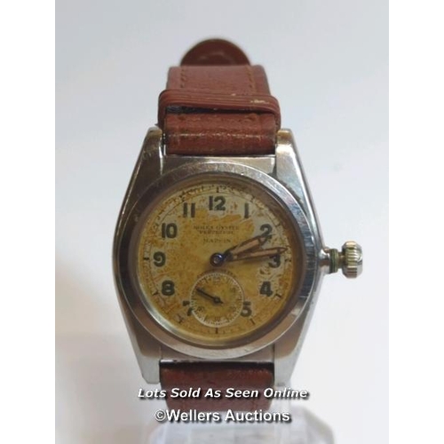 351 - Gents Rolex Oyster Perpetual 1930's stainless steel wristwatch with Arabic numerals and subsidiary d... 