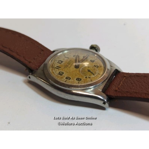 351 - Gents Rolex Oyster Perpetual 1930's stainless steel wristwatch with Arabic numerals and subsidiary d... 