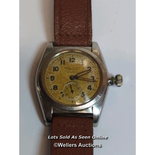 351 - Gents Rolex Oyster Perpetual 1930's stainless steel wristwatch with Arabic numerals and subsidiary d... 