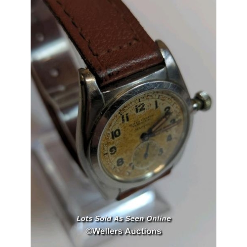 351 - Gents Rolex Oyster Perpetual 1930's stainless steel wristwatch with Arabic numerals and subsidiary d... 