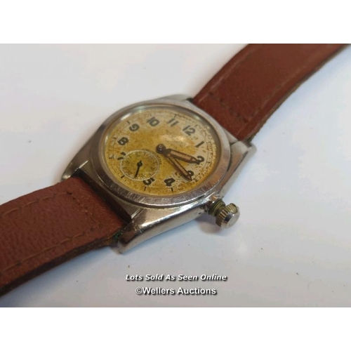 351 - Gents Rolex Oyster Perpetual 1930's stainless steel wristwatch with Arabic numerals and subsidiary d... 