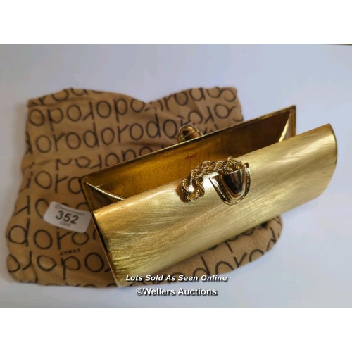 352 - Rodo designer gilt metal clutch bag / SF