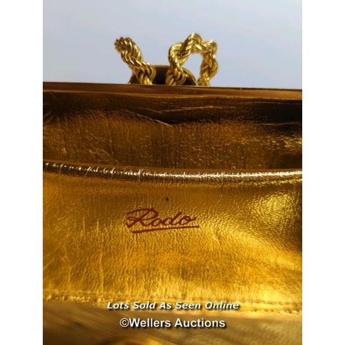 352 - Rodo designer gilt metal clutch bag / SF