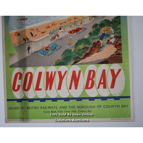 174 - A BR(M) double royal poster, 'COLWYN BAY', by Bruce Angrave, discolouration to the left side