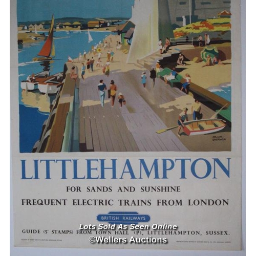 178 - Vintage British Railways poster 'Littlehampton For Sands and Sunshine - Frequent Electric Trains Fro... 