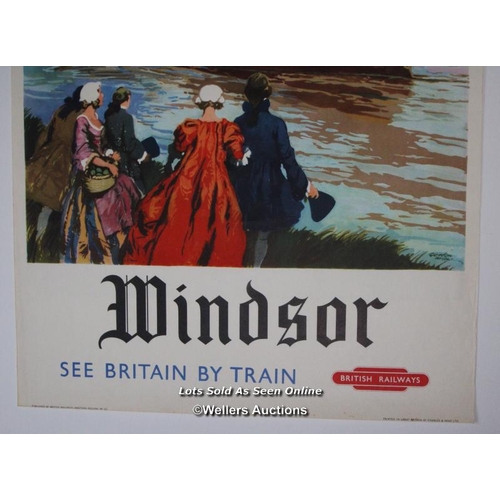 192 - Vintage British Railways poster 'Windsor - See Britain By Train' by Gordon Nicoll double royal,25 x ... 