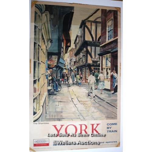 193 - Vintage British Railways poster 'York - The Shambles' by A. Carr Linfold, double royal 25 x 40 inche... 