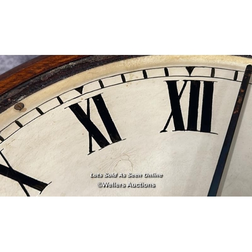 198 - Mahogany cased wall clock with painted numbers, 39cm diameter / AN27