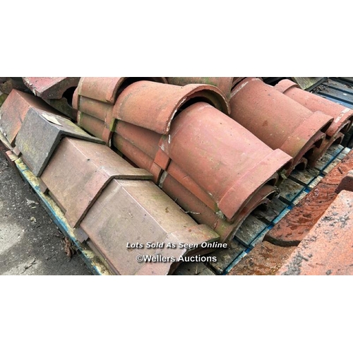 1010 - APPROX X30 HALF ROUND ROOF TILES, 30CM (W) X 34CM (L), AND OTHERS