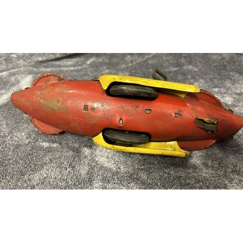 59 - A Rex Mars tinplate wind up Rocket Fighter, in need of restoration, wind up mechanism not working, a... 