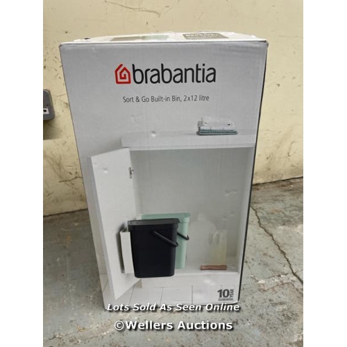 28 - BRABANTIA BRABANTIA SORT AND GO 2 X 12L BUILT IN RECYCLING BIN CAPACITY: 24 L / RRP: £62 / APPEARS T... 