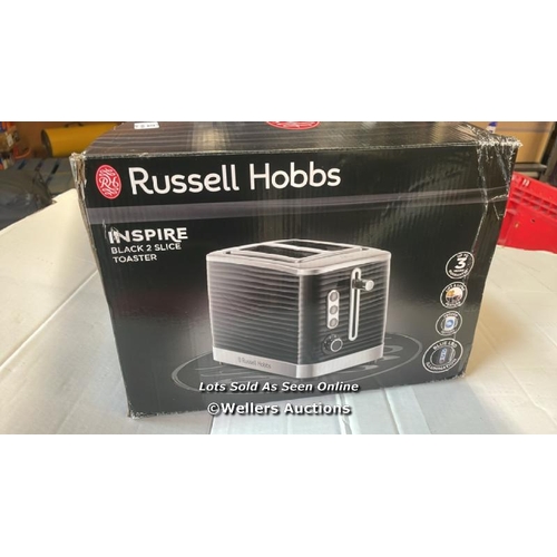 52 - RUSSELL HOBBS 2 SLICE TOASTER / COLOUR: BLACK / RRP: £40.93 / APPEARS TO BE NEW, OPEN BOX / SEE IMAG... 