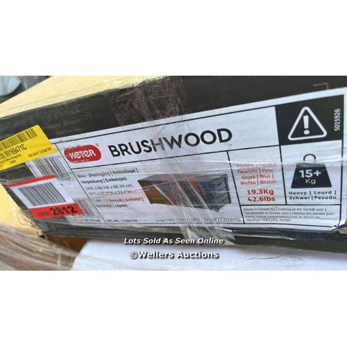 89 - KETER BRUSHWOOD OUTDOOR STORAGE BOX 454L - GREY / RRP: £145 / APPEARS TO BE NEW, OPEN BOX / SEE IMAG... 