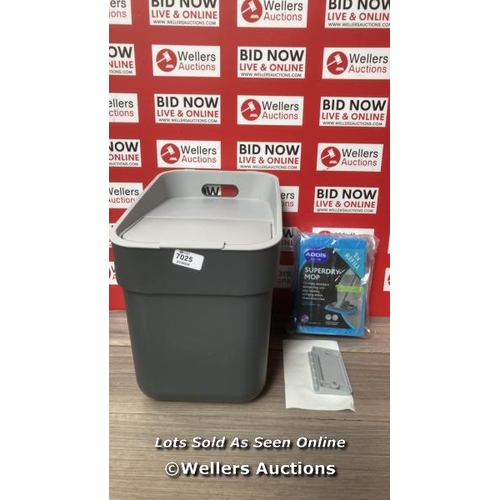 7025 - CURVER 20L KITCHEN RECYCLING LIFT TOP BIN GREY / MINIMAL IF ANY SIGNS OF USE / SEE IMAGES / G26