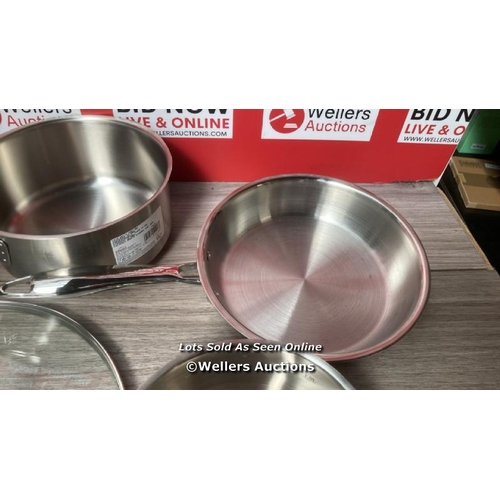 7040 - RRP VALUE OF �101 INC LACOR SAUCEPAN 18 CMS. / GREENPAN GLASS LID WITH STAINLESS STEEL HANDLE, 28CM ... 