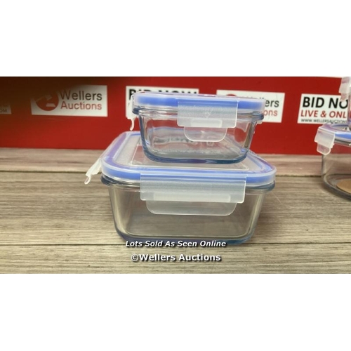 7061 - AIRTIGHT GLASS FOOD STORAGE CONTAINER SET WITH BPA-FREE & LOCKING PLASTIC LIDS / APPEAR NEW BUT SOME... 