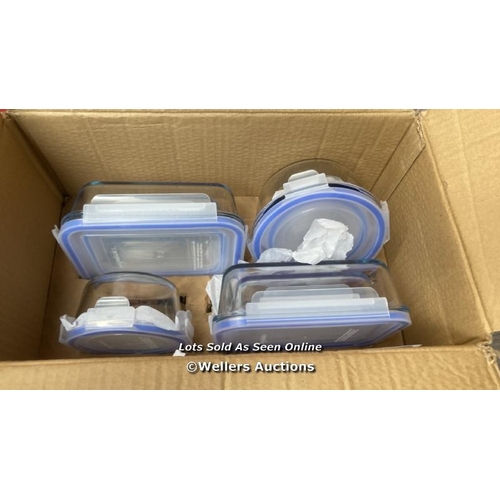 7061 - AIRTIGHT GLASS FOOD STORAGE CONTAINER SET WITH BPA-FREE & LOCKING PLASTIC LIDS / APPEAR NEW BUT SOME... 