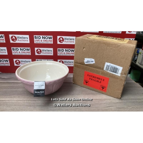 7074 - MASON CASH COLOUR MIX POWDER PINK 29 CENTIMETRE CHIP RESISTANT EARTHENWARE MIXING BOWL / NEW OPEN BO... 