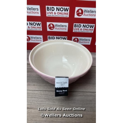 7074 - MASON CASH COLOUR MIX POWDER PINK 29 CENTIMETRE CHIP RESISTANT EARTHENWARE MIXING BOWL / NEW OPEN BO... 