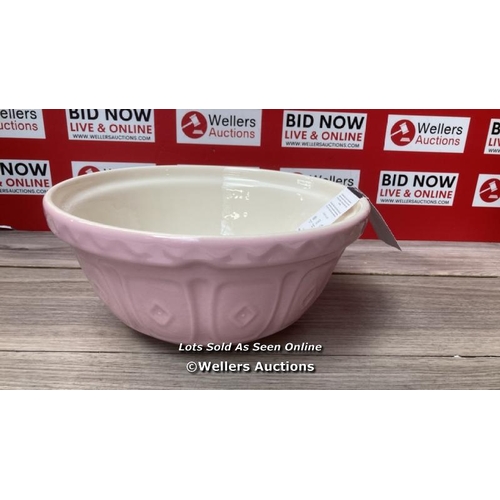 7074 - MASON CASH COLOUR MIX POWDER PINK 29 CENTIMETRE CHIP RESISTANT EARTHENWARE MIXING BOWL / NEW OPEN BO... 