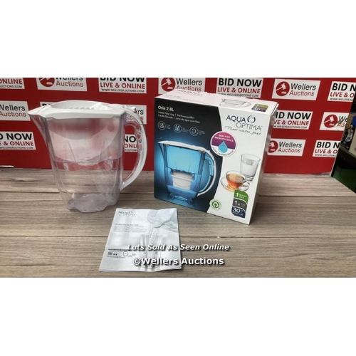 7079 - AQUA OPTIMA ORIA 2.8L WATER FILTER JUG & 3 X 30 DAY EVOLVE+ FILTER CARTRIDGES / USED CONDITION BROKE... 