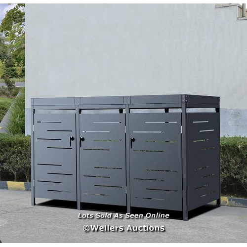 113 - BALBONA METAL TRIPLE BIN STORE ( COMES IN 2 BOXES) / APPEARS TO BE NEW, OPEN BOX / SEE IMAGES FOR DE... 