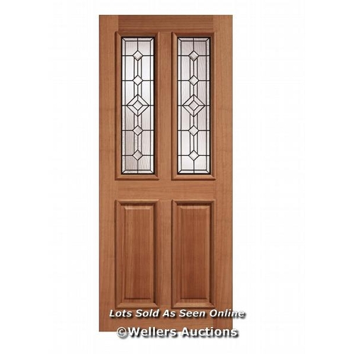 122 - DERBY GLAZED HARDWOOD EXTERNAL DOOR (33X78X44MM) / APPEARS TO BE NEW, OPEN BOX / SEE IMAGES FOR DETA... 