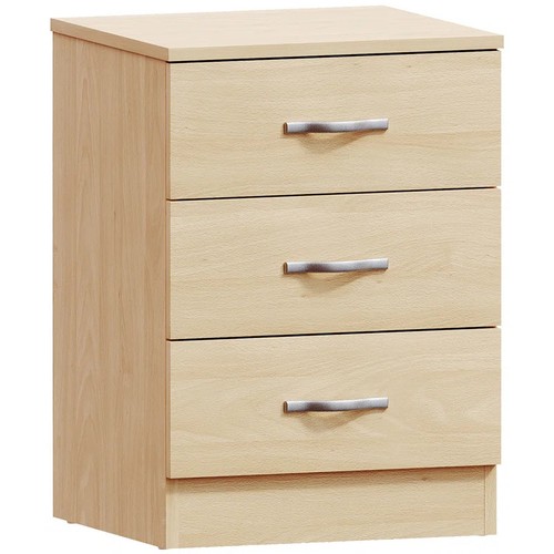 16 - HASHTAG HOME MAYBERY 3 - DRAWER BEDSIDE TABLE CHEST OF DRAWERS, BEDROOM STORAGE CABINET / COLOUR: PI... 