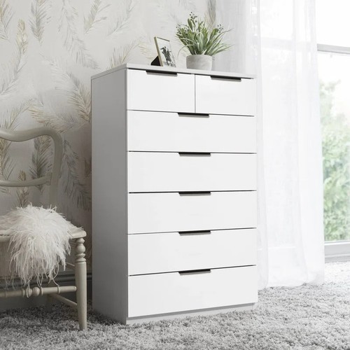 18 - ZIPCODE DESIGN CARLA 7 DRAWER 60CM TALLBOY CHEST / COLOUR: WHITE / RRP: £123.99 / APPEARS TO BE NEW,... 