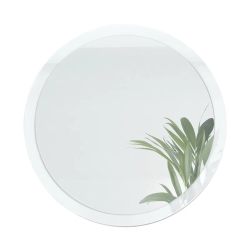 27 - FAIRMONT PARK COLWICH ROUND WOOD FRAMED WALL MOUNTED ACCENT MIRROR / SIZE: 80CM H X 80CM W / FINISH:... 