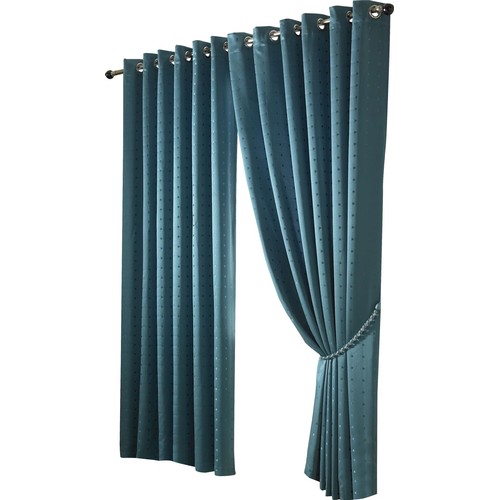 33 - 17 STORIES INLET EYELET SHEER CURTAINS / COLOUR: TEAL / PANEL SIZE: 228 W X 228 D CM / RRP: £48.99 /... 