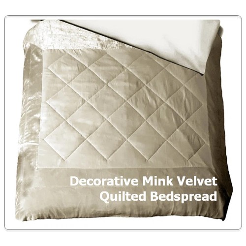 38 - FAIRMONT PARK NICOLLE VELVET OXFORD DECORATIVE QUILTED BEDSPREAD / COLOUR: MINK / RRP: £24.99 / APPE... 