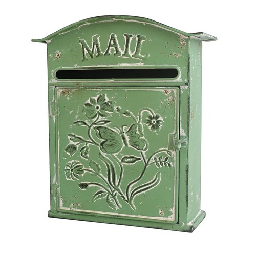 57 - LILY MANOR DELANEY WALL MOUNTED LETTER BOX / COLOUR: GREEN / RRP: �36.99 / APPEARS TO BE NEW, OPEN B... 