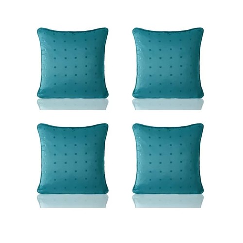 61 - 17 STORIES SHIFFLETT CUSHION WITH FILLING / COLOUR: TEAL / SIZE: 45 CM H X 45 CM W X 15 CM D / RRP: ... 